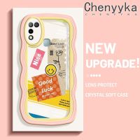 เคส Chenyyyka สำหรับ Infinix Hot 10 Play Hot 11 Play Hot 9 Play เคส X688C X680หน้าลายการ์ตูนใบหน้ายิ้มลวดลายแฟชั่นขอบคลื่นเคสโทรศัพท์โปร่งใสซิลิโคนนิ่มกล่องกันกระแทกป้องกันเลนส์กล้องเคสใส