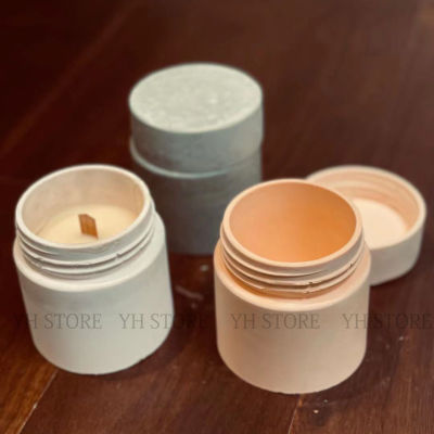 Candle Vessel Jar Mold Cement Mold with Lid Concrete Cement Mold For Candle Jewelry Container Resin Mold Plaster Bottle Mold