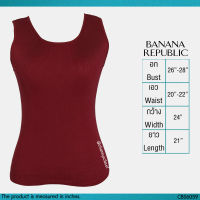 USED Banana Republic - Stretchy Red Silk Tank Top | เสื้อแขนกุดสีแดง เสื้อผ้าไหม คอกลม ผ้าถัก สีพื้น สายฝอ วินเทจ แท้ มือสอง