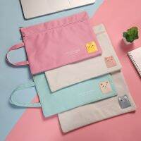 A4 Double-layer File Bag Cute Cat File Folder Stationery Storage File Pouch Holder Students School Office Supplies document bag