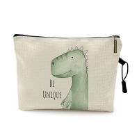 Cute Watercolor Animal Prints Cosmetic Case Woman Cartoon Dinosaur Bear Makeup Bag Portable Toy Storage Bag Children Best Gift