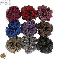 QIEQ MALL กำมะหยี่สีทอง ขนาดใหญ่ scrunchies ศิลปะผ้าศิลปะ อีลาสติก เชือกมัดผมหางม้าแวววาว แบรนด์ใหม่ล่าสุด ชุดคลุมศีรษะ แหวนผมผ้ากำมะหยี่เงายืดหยุ่น ผมเส้นผม