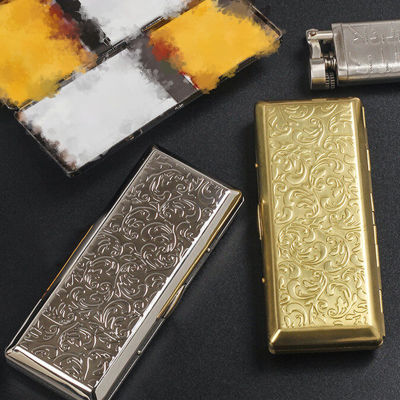 Retro Ciggarett Case Holder 14pcs Fine Smke Metal Coarse Cigatette Box Accessories