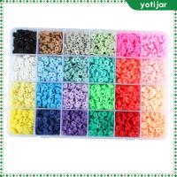 Yotjar 4800ชิ้น24สีลูกปัดดิสก์ลูกปัดหลวมดินสำหรับการจัดทำเครื่องประดับทำมือ