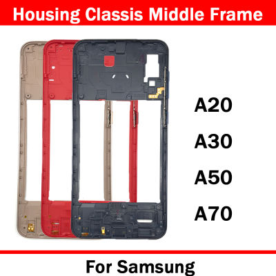 5Pcsbanyak Bingkai Tengah Asal สำหรับ A20 Samsung Galaxy A50 A30 A70 Bateri Kes Perumahan Classis Penggantian Bingkai Tengah Prats