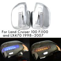 for Toyota Land Cruiser 100 FJ100 Lexus LX470 1998-2007 Side Rearview Mirror Cover Cap with Turn Signal Light