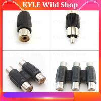 KYLE Wild Shop Audio Video Connector 3 RCA AV Coupler Mini RCA 2RCA 3RCA male Female To Female Adapter Socket Extension Converter