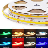 12V 24V COB แถบไฟ LED เทปยืดหยุ่นไดโอด320Led/M 5M ความหนาแน่นสูงอบอุ่นธรรมชาติเย็นสีขาวเชิงเส้นหรี่แสงได้