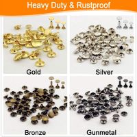 100เซ็ต5 ~ 12มิลลิเมตรโลหะหมวกคู่ Rivets สตั๊ดรอบเข็มเล็บสำหรับ Leathercraft ซ่อมรองเท้ากระเป๋าเข็มขัดเสื้อผ้าอุปกรณ์ตัดเย็บเสื้อผ้า