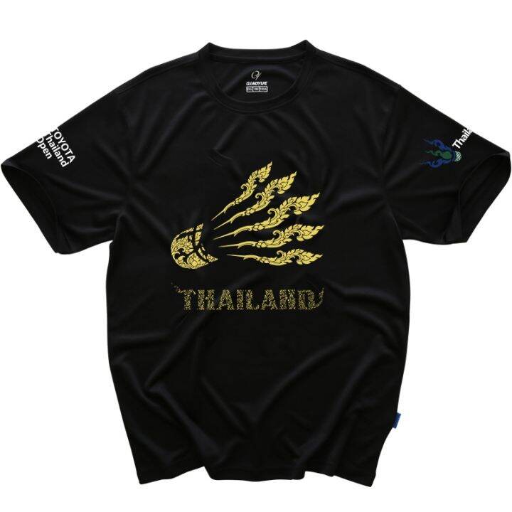 เครื่องแบบกีฬาแบดมินตันประเทศไทย-เสื้อทางวัฒนธรรมแห้งเร็วเสื้อยืดแขนสั้นสำหรับทั้งหญิงและชายเกมการพิมพ์แบบกำหนดเองเสื้อผ้าที่ระลึกฤดูร้อน