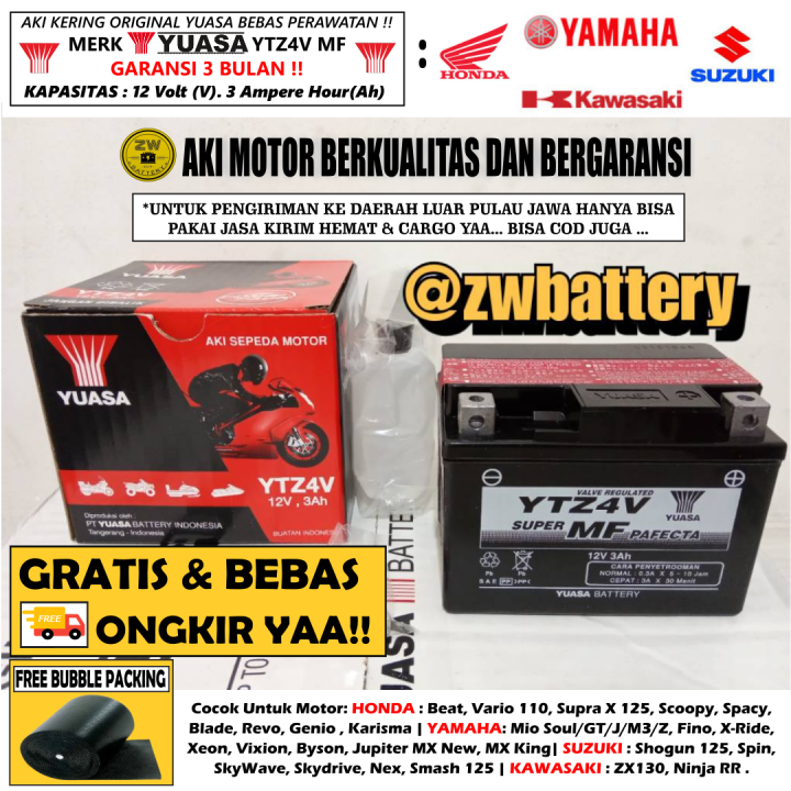 AKI MOTOR BEAT, VARIO 110, SPACY, BLADE, REVO, VERZA, SCOOPY YTZ4V