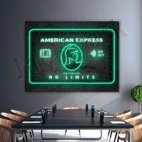 Amex Neon Effect ผ้าใบ Wall Art ภาพวาดภาพพิมพ์ Modular แรงบันดาลใจความสำเร็จ Retro โปสเตอร์สำหรับห้องนั่งเล่นตกแต่งบ้าน