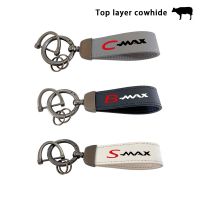 For Ford SMAX S MAX BMAX B MAX CMAX C MAX Car Accessories Top Layer Cowhide Key Chain Keyrings Lanyard Custom Logo