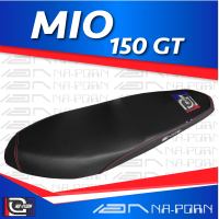 MIO 150 GT เบาะปาด เอกนาพร เบาะมอเตอร์ไซค์ ผลิตจากผ้าเรดเดอร์สีดำ หนังด้าน ด้ายแดง