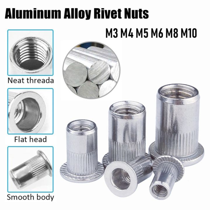 cw-100-50-20-10pcs-aluminum-alloy-rivet-flat-threaded-nuts-set-m4-m5-insert-nutsert-cap