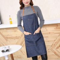 Cotton Antifouling Aprons Unisex Uniform Denim Cowboy Simple Chef Cooking Aprons for Women Kitchen Apron Aprons