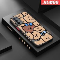 เคส JIUMOO สำหรับ OPPO A54 5G A74 5G A54 4G เคสหมีลายการ์ตูนดีไซน์ใหม่ด้านข้างกันกระแทกมีน้ำค้างแข็งโปร่งใสแข็งเคสมือถือปลอกซิลิโคนคลุมทั้งหมดปกป้องกล้อง