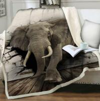 Animal elastic 3D Print Fleece Blanket bedded bed spread Sherpa blanket t086