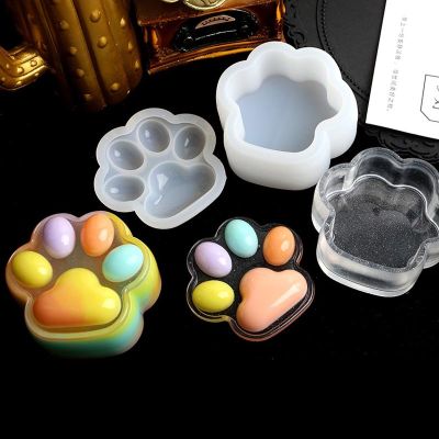 ❈ Cat Paw Storage Box Resin Mold with Lid Silicone Epoxy Casting Mould for DIY Making Handmade Crafts Jewelry Molds Resin