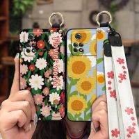 Dirt-resistant Wrist Strap Phone Case For Xiaomi Poco M4 Pro 4G Silicone cartoon cute Durable Wristband Phone Holder