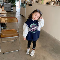 Girls Sweater Dress 2021 AutumnWinter New Korean Hooded Straight Mid-length Long-sleeved Baby Girl Sports and Leisure Clothing