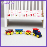 QUANSEN 1:12 dollhouse Miniature Train ornament Home Model Decor KID แกล้งเล่นของเล่นตุ๊กตาบ้านอุปกรณ์เสริม