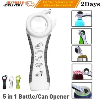 5 In 1 Multi-function Bottle Opener Stainless Steel Plastic Can