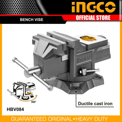 INGCO ปากกาจับชิ้นงาน แบบมีแท่น พร้อมฐานหมุน ขนาด 4 นิ้ว รุ่น HBV084 ( Bench Vice ) Bestseller