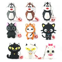 【CW】 usb flash drive cartoon cute kitten 4GB 8GB U disk 16GB animal black Cat 32GB 64GB 128GB memory stick creative gift pen drive