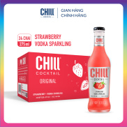 Thùng 24 chai Chill Cocktail vị Strawberry Vodka Sparkling 275ml chai