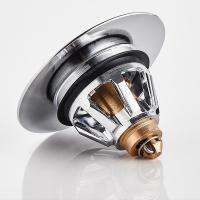 Stainless Steel Bounce Core Push-type Drain Filter Universal Wash Basin Push-type Hair Catcher Sink Bathtub Plug Trap