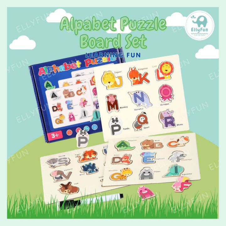ELLYFUN Alphabet Puzzle Board Educational Toys For 1 Years Old Baby