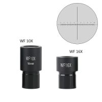 1ชิ้น/กล้องจุลทรรศน์ชีวภาพอุปกรณ์เสริม WF16X ตา WF10X พื้นที่กว้างเลนส์มุมกว้าง23.2มม. พร้อมไม้บรรทัด