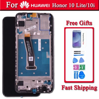 100% สำหรับจอแสดงผล Lcd Huawei Honor 10 Lite พร้อมชุดอ่านพิกัดหน้าจอสัมผัสพร้อมกรอบเพื่อเป็นเกียรติ10i ชิ้นส่วนซ่อม