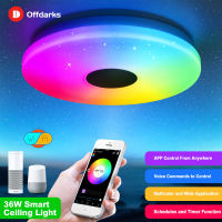 OFFDARKS Smart ceiling light, compatible with Alexa and Google Home,for bedroom and living room kitchen,dimmimg led ceiling lamp