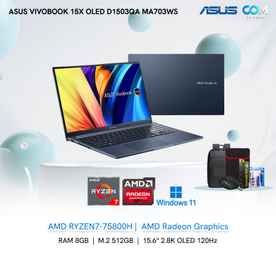 NOTEBOOK (โน้ตบุ๊ค) ASUS VIVOBOOK 15X OLED D1503QA-MA703WS (QUIET BLUE) BY COMCOM