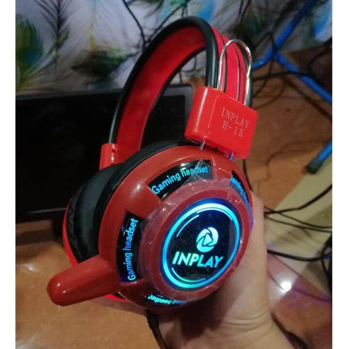 InPlay H2/H15 RGB Headset, Heavy Duty, Best for PC and Laptop BLACK/RED
