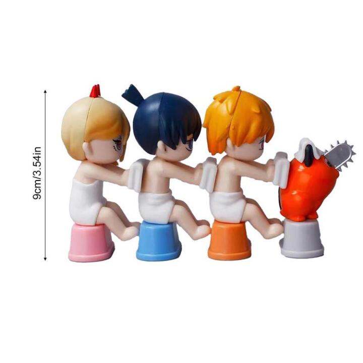 4-pieces-anime-chainsaw-figure-pochita-power-electric-times-kawaii-q-version-figural-toys-car-decoration-pvc-model-doll-gift-reasonable