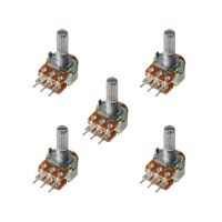 5PCS WH148 Potentiometer B1K B2K B5K B10K B20K B50K B100K B500K 6Pin Linear Potentiometers 20mm Shaft with Nuts and Washers Kit