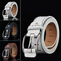 3.5*105cm Men Women Vintage Fashion Metal Buckle PU Leather Waist Belt Business Jeans Pants Waistband White/Black/Brown Belts