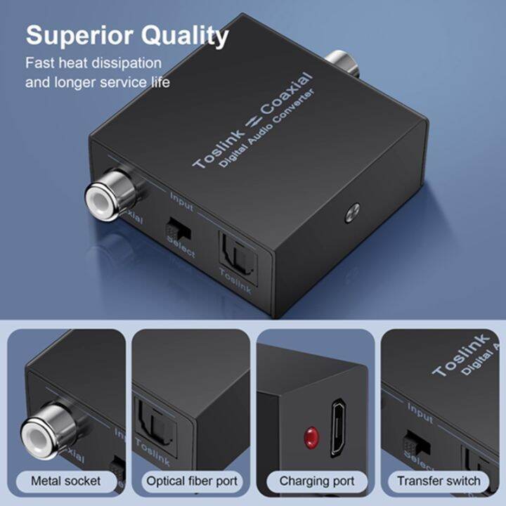 Digital Audio Converter BiDirectional RCA Digital Coaxial to Optical