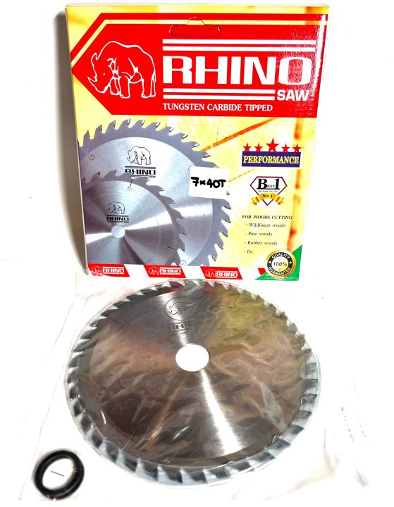 rhino-ใบเลื่อยวงเดือน-ขนาด-7-นิ้ว-40-ฟัน-7x40t-ตรา-แรด-ของแท้-ใบเลื่อย-ใบวงเดือน-วงเดือน-ใบวงเดือน-7-นิ้ว-คาร์ไบด์-ติดฟัน-เพรช