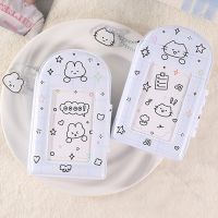 Cartoon Cat Rabbit Printing Photo Album With Buckle 3 Inch Photo Card Holder Kpop Idol Card Binder Collect Book With Pendant