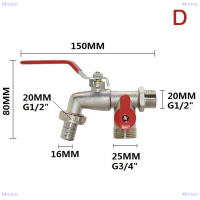 Mmico หัวก๊อกน้ำคู่1ชิ้นขนาด1 2นิ้ว3 4นิ้วตัวแยกน้ำอะแดปเตอร์ตัวแปลงสวิตซ์ท่อน้ำประปาสวน