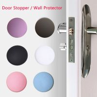 【LZ】 Soft Rubber Pad Door Stopper Useful Wall Protector Self Adhesive Round Shape Doors Handle Fender Stops Creative Stickers