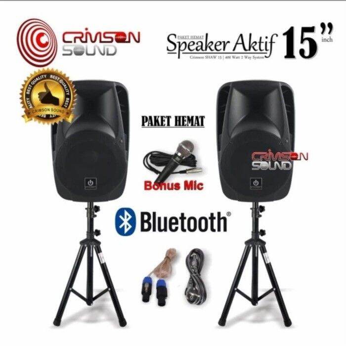 Paket Speaker Aktif Dan Pasif Crimson Inch Lazada Indonesia