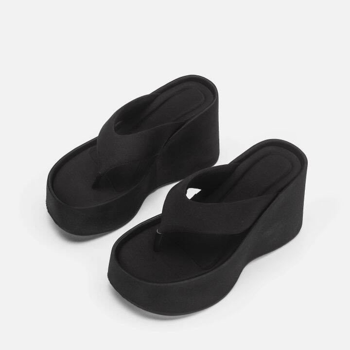 lowest-price-matsuke-thick-soled-herringbone-slippers-for-women-to-wear-on-the-outside-with-clip-on-sloping-heels