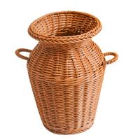 Imitation Rattan Woven Vase Art Vase Tabletop Decoration Plants Flower Pot Faddish Flower Rattan Crafts for Home Decor