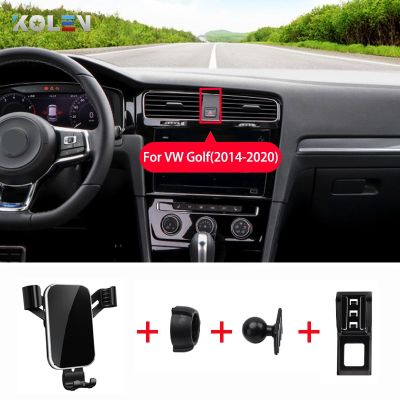 ที่จับโทรศัพท์มือถือรถติดคลิปฐานยึดอุปกรณ์นำทางจีพีเอสสำหรับ Volkswagen VW Golf 7 2014-2020 360 ° หมุนที่วางโทรศัพท์ในรถ