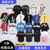 Palm Palm Angels PA back letter LOGO drop shoulders loose mens and womens five-point short-sleeved T-shirt tide brand